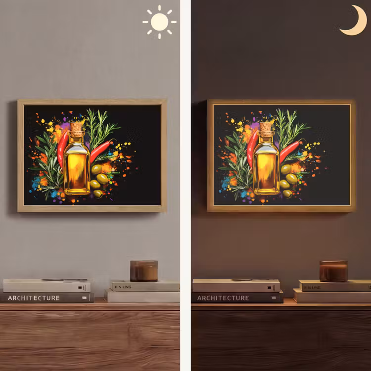 Lightbox - Wandlamp - Olijfolie - Graffiti - Peper - Olijven - Modern — 6