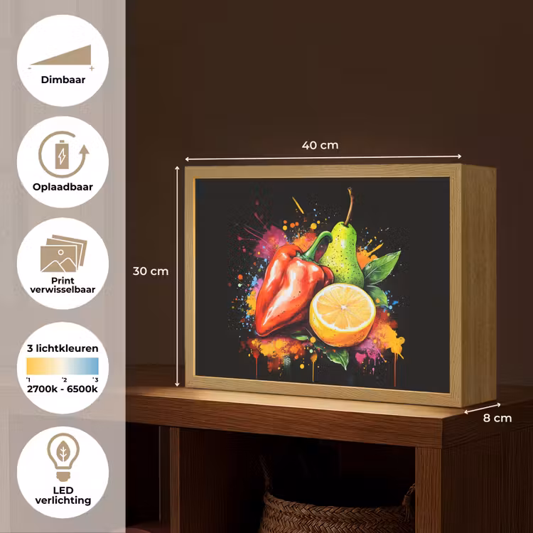 Lightbox - Wandlamp - Paprika - Peer - Citroen - Graffiti - Verf - Abstract — 10