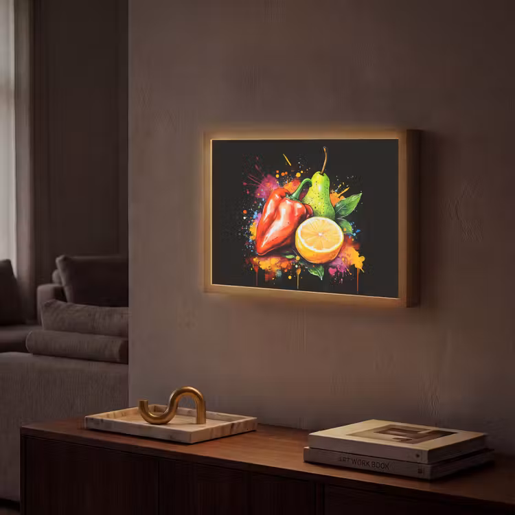 Lightbox - Wandlamp - Paprika - Peer - Citroen - Graffiti - Verf - Abstract — 2