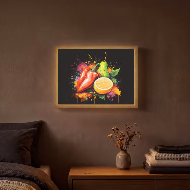 Lightbox - Wandlamp - Paprika - Peer - Citroen - Graffiti - Verf - Abstract — 3