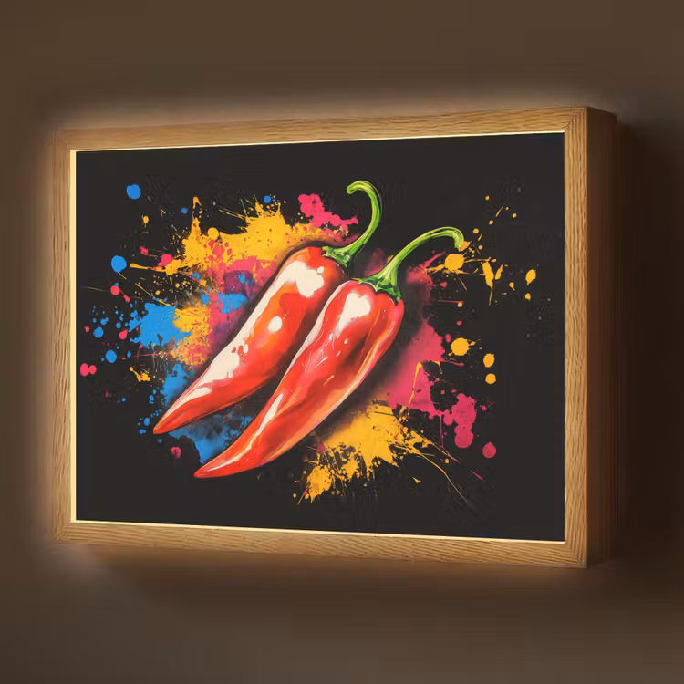 Lightbox - Wandlamp - Peper - Graffiti - Verf - Abstract - Modern - Kleurrijk — 1