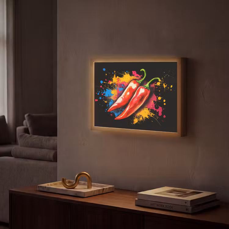 Lightbox - Wandlamp - Peper - Graffiti - Verf - Abstract - Modern - Kleurrijk — 2