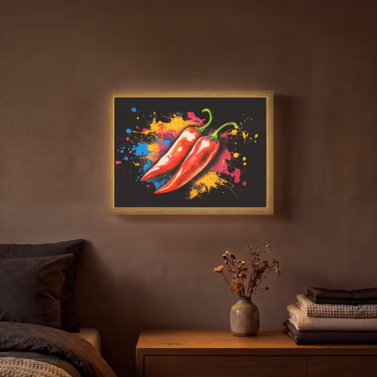 Lightbox - Wandlamp - Peper - Graffiti - Verf - Abstract - Modern - Kleurrijk — 3