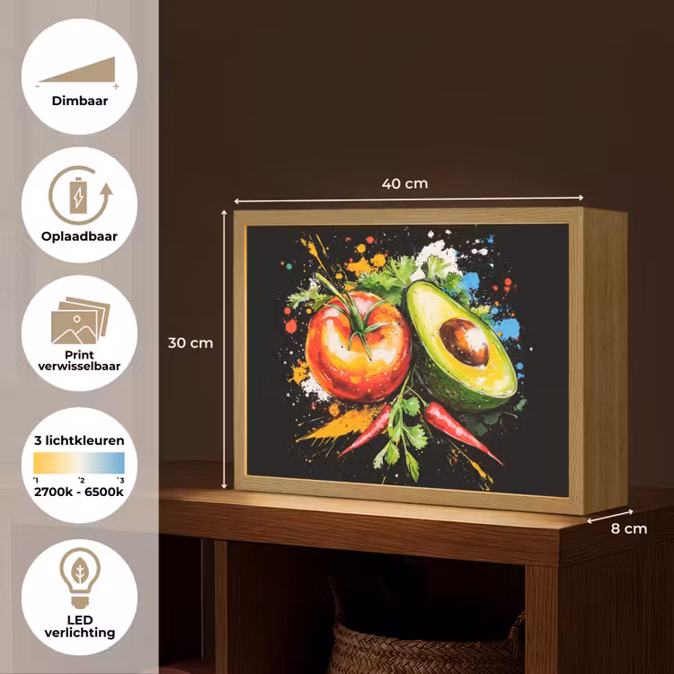 Lightbox - Wandlamp - Tomaat - Avocado - Peper - Graffiti - Verf - Modern — 10