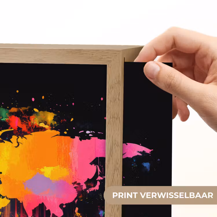 Lightbox - Wandlamp - Wereldkaart - Verf - Kleurrijk - Graffiti - Wereld — 5