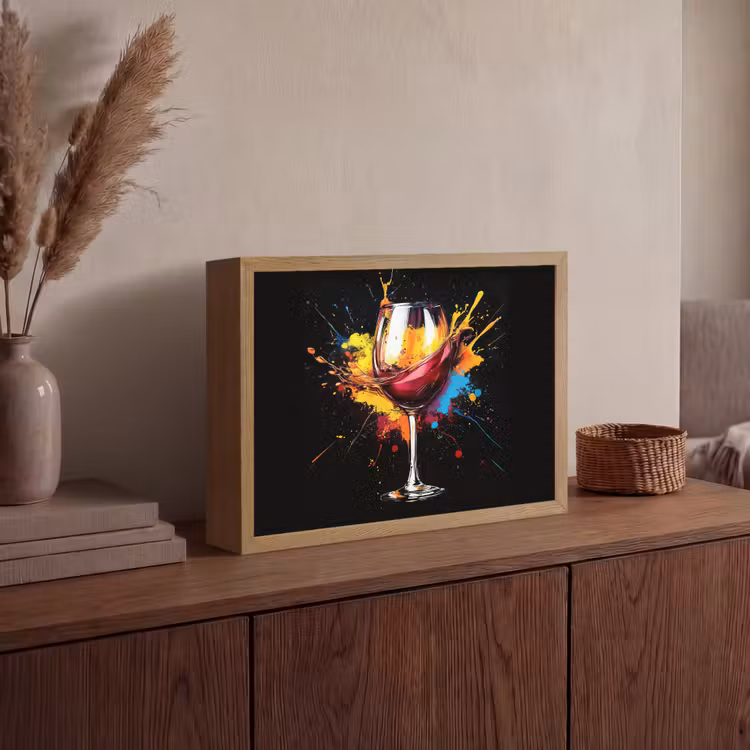 Lightbox - Wandlamp - Wijn - Glas - Graffiti - Borrel - Rood - Verf — 4