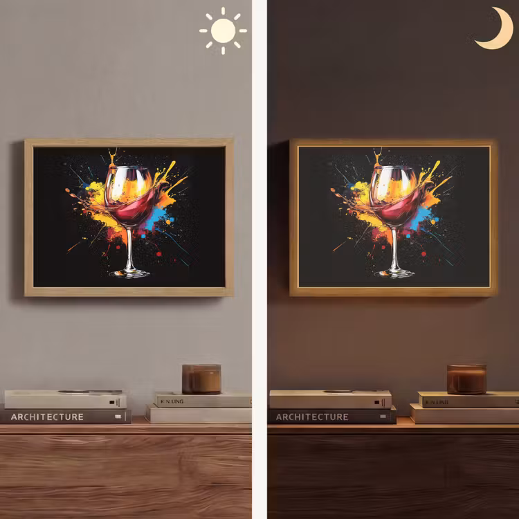 Lightbox - Wandlamp - Wijn - Glas - Graffiti - Borrel - Rood - Verf — 6