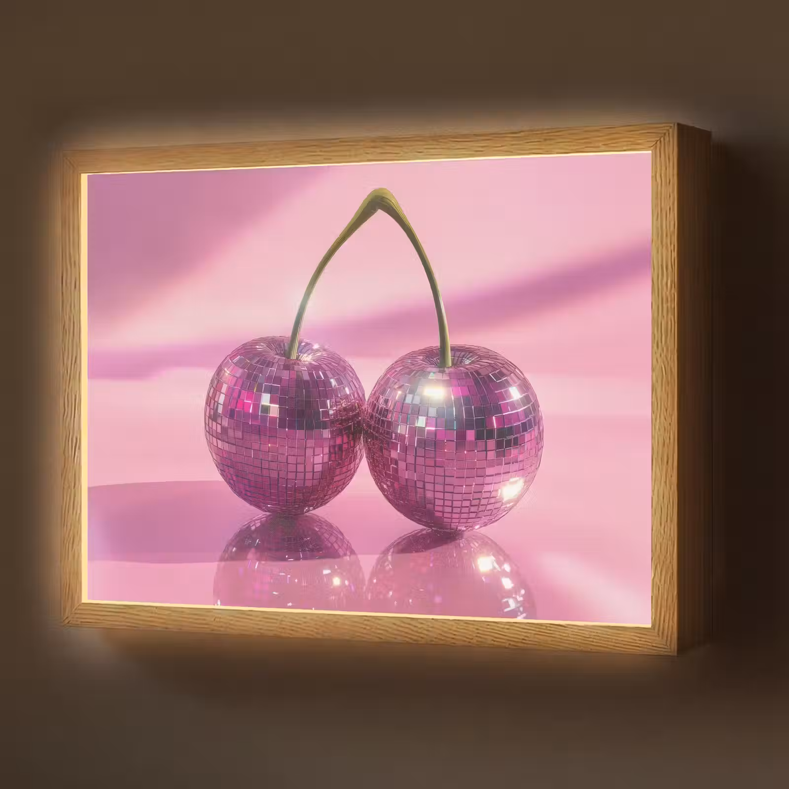 Lightbox - Wandlamp - Glitter - Discobol - Roze - Kersen — 1