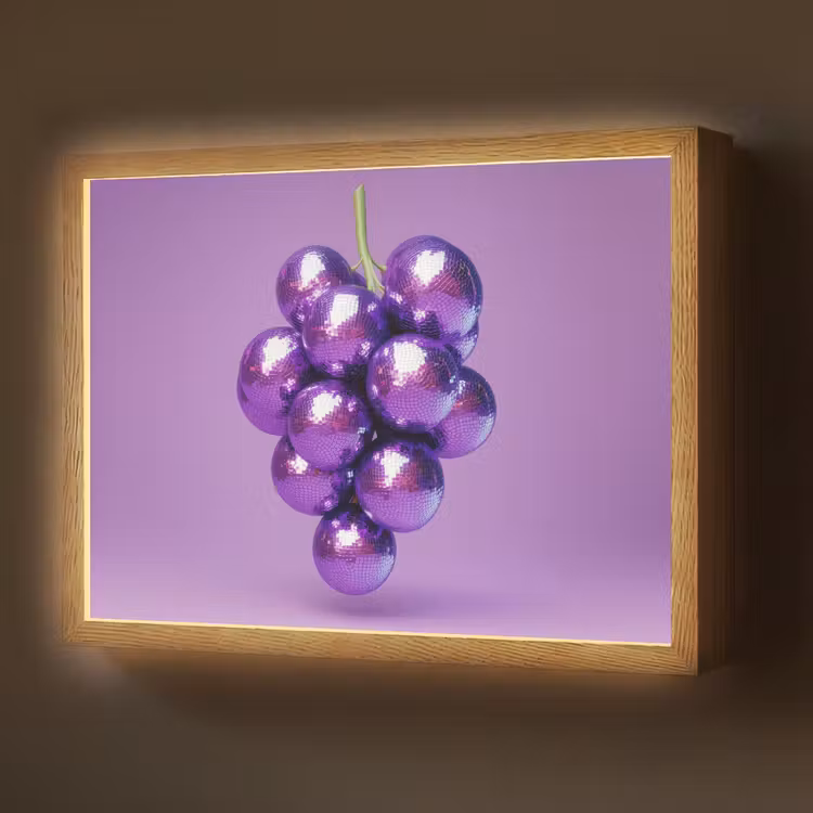 Lightbox - Wandlamp - Druif - Disco - Glitter - Paars — 1