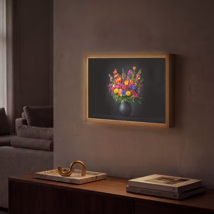 Lightbox - Wandlamp - Felgekleurd - Bloemen - Vaas — 2
