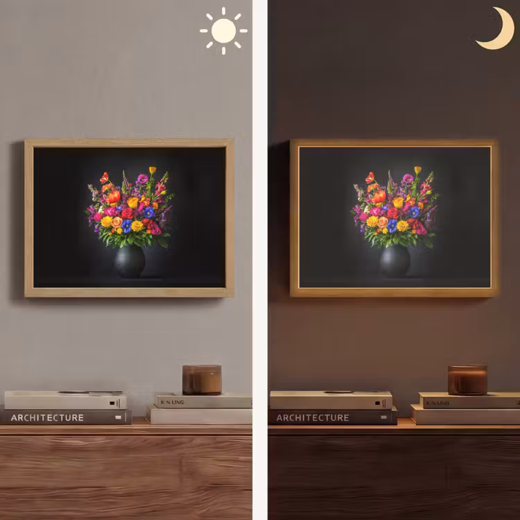 Lightbox - Wandlamp - Felgekleurd - Bloemen - Vaas — 6