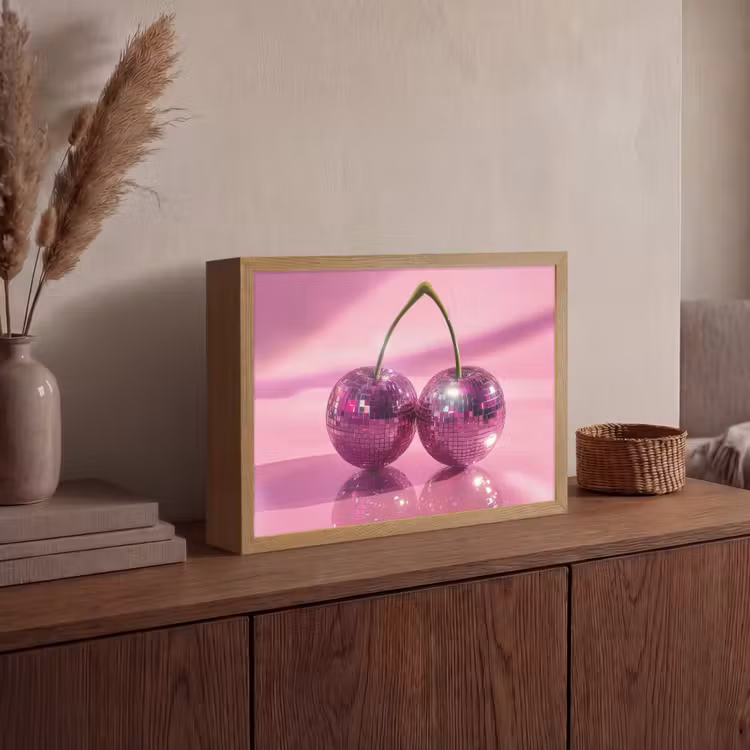 Lightbox - Wandlamp - Glitter - Discobol - Roze - Kersen — 4