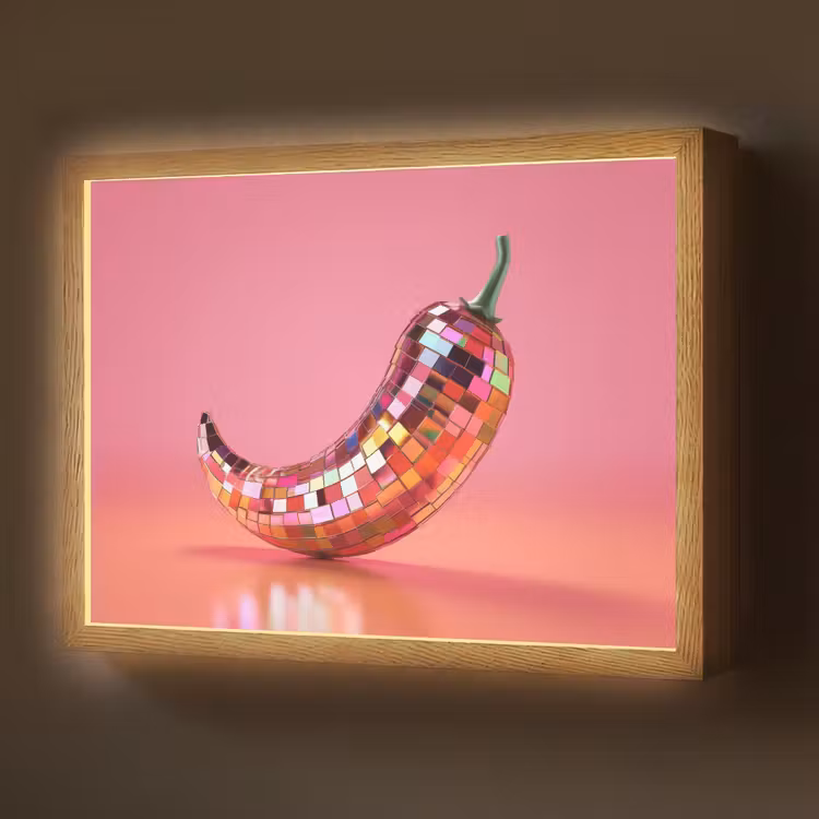 Lightbox - Wandlamp - Peper - Disco - Rood - Glitter — 1