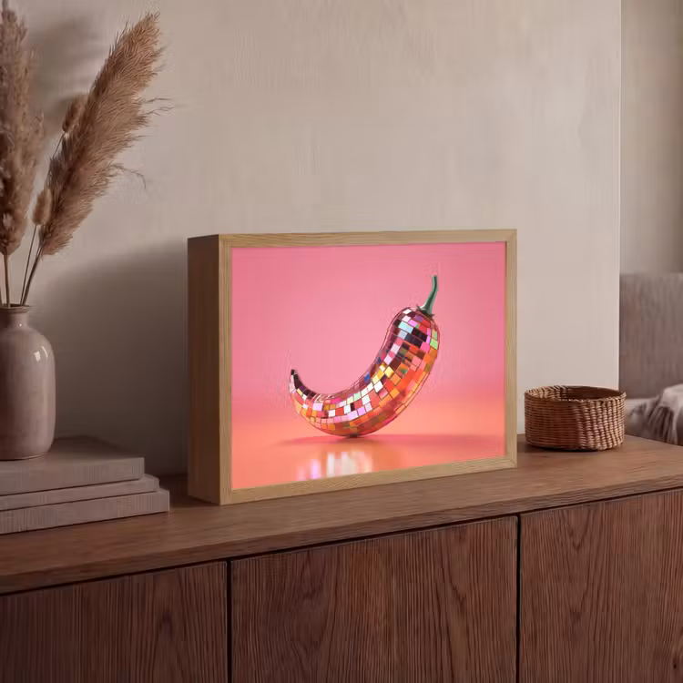 Lightbox - Wandlamp - Peper - Disco - Rood - Glitter — 4