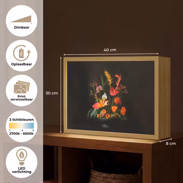 Lightbox - Wandlamp - Schaal - Boeket - Bloemen — 10