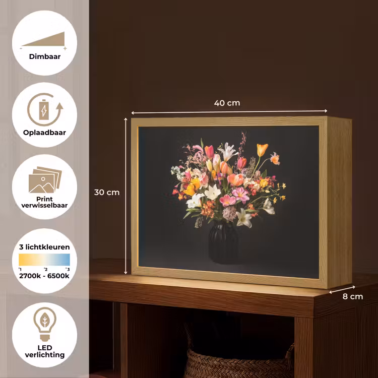 Lightbox - Wandlamp - Vaas - Bloemen - Tulpen — 10