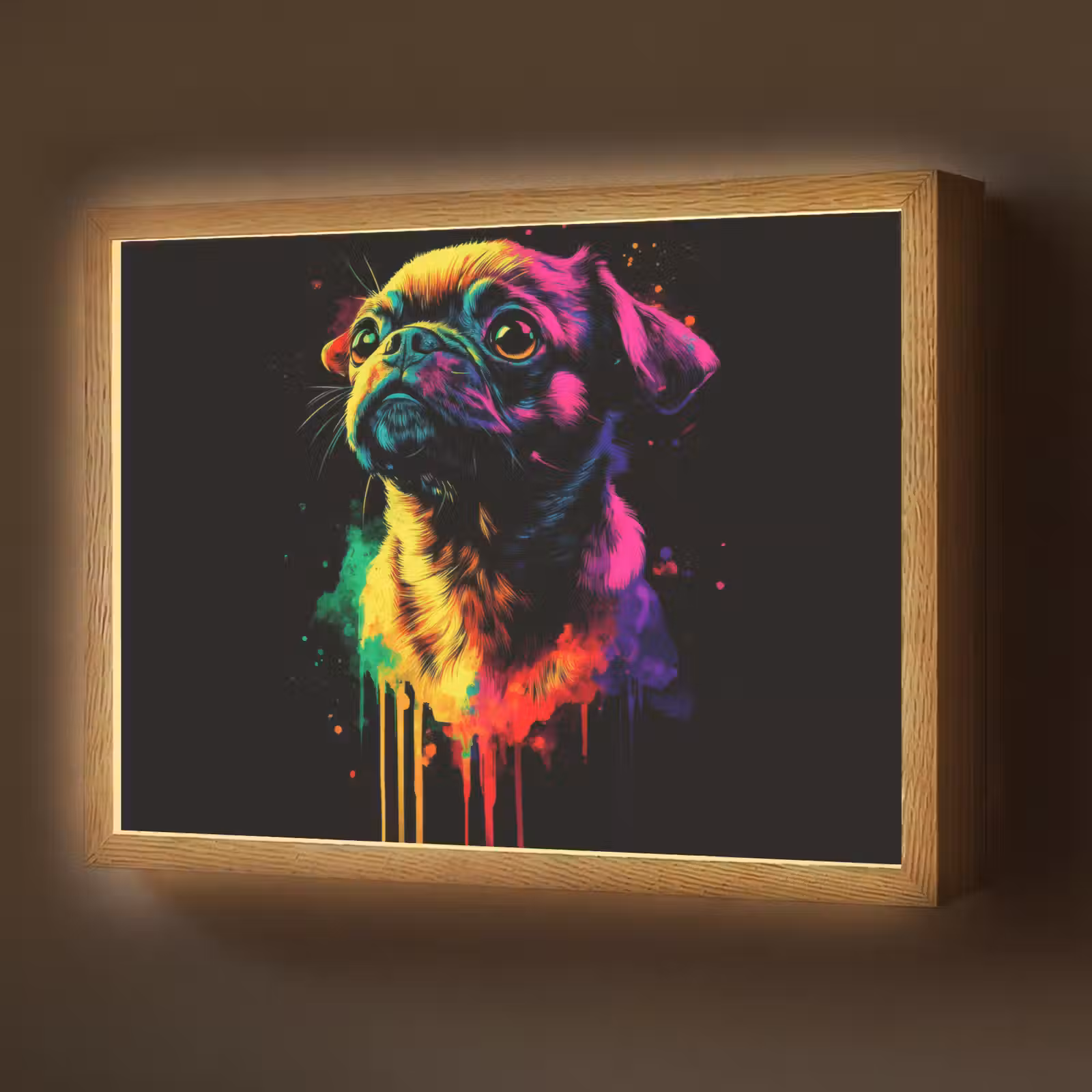 Lightbox - Wandlamp - Puck - Hond - Verf - Kleuren — 1