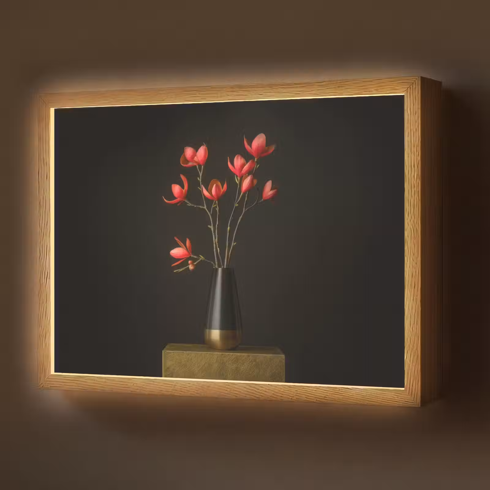 Lightbox - Wandlamp - Rode - Bloemen - Vaas — 1