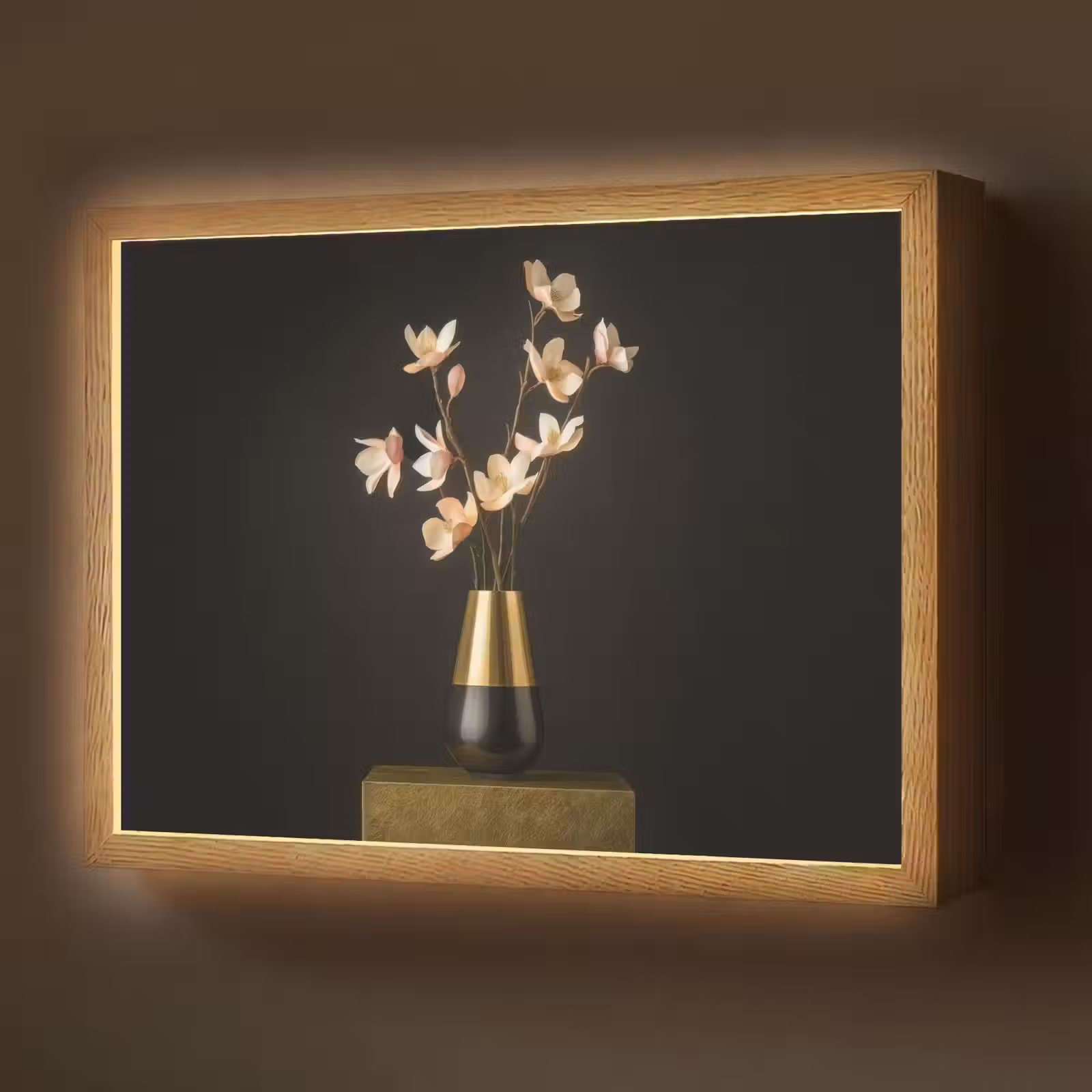 Lightbox - Wandlamp - Sierlijk - Boeket - Goud - Vaas — 1