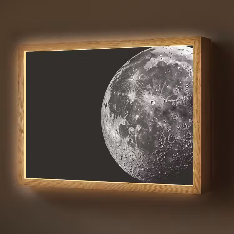 Lightbox - Wandlamp - Close-up - Maan - Wit - Textuur — 1