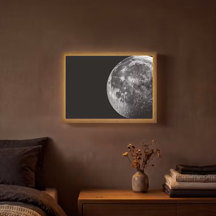 Lightbox - Wandlamp - Close-up - Maan - Wit - Textuur — 3