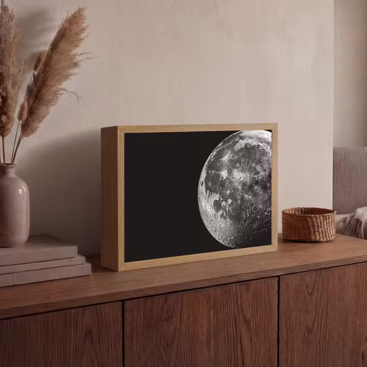 Lightbox - Wandlamp - Close-up - Maan - Wit - Textuur — 4
