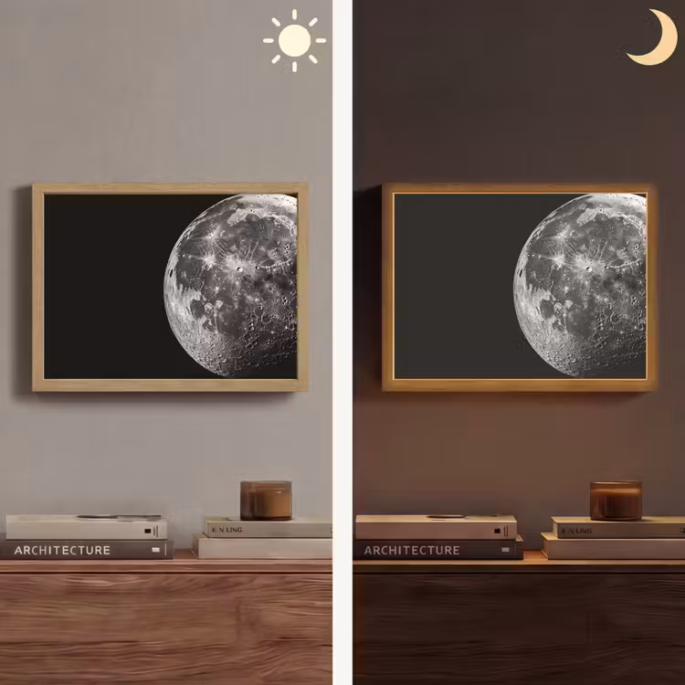 Lightbox - Wandlamp - Close-up - Maan - Wit - Textuur — 6