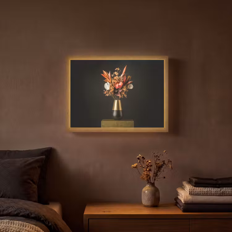 Lightbox - Wandlamp - Exotisch - Boeket - Vaas - Goud — 3