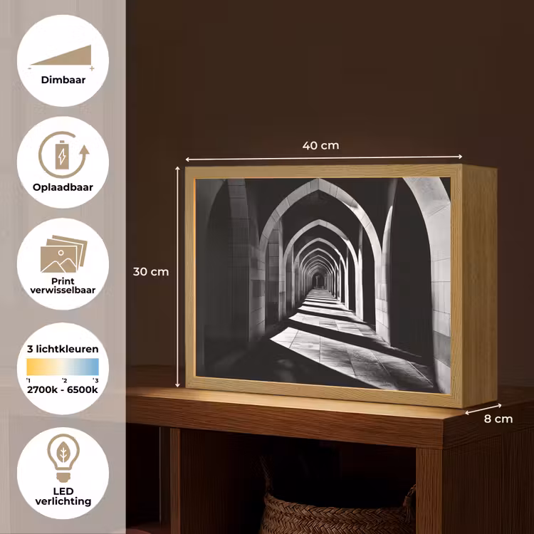 Lightbox - Wandlamp - Gang - Bogen - Schaduw - Diepte — 10
