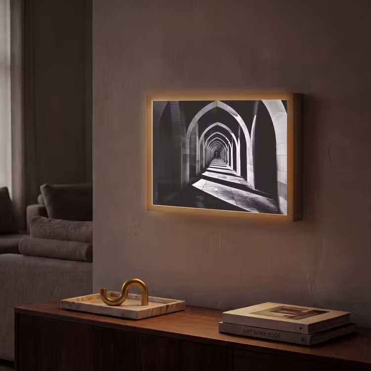 Lightbox - Wandlamp - Gang - Bogen - Schaduw - Diepte — 2