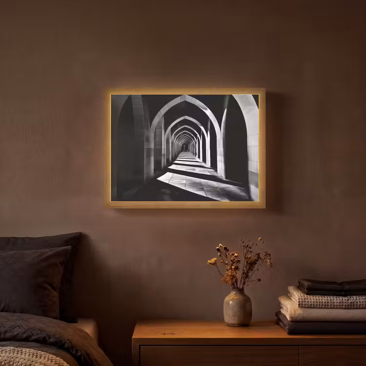 Lightbox - Wandlamp - Gang - Bogen - Schaduw - Diepte — 3