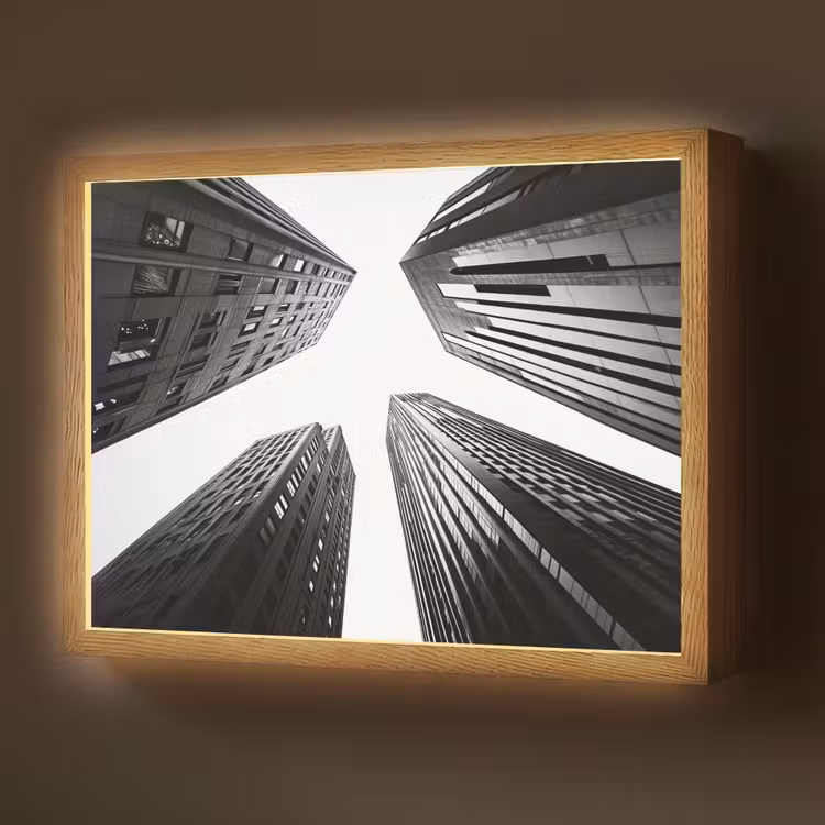 Lightbox - Wandlamp - Gebouwen - Lucht - Zwart — 1
