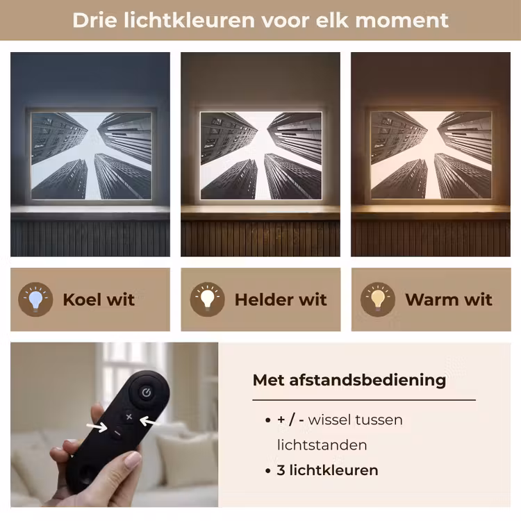 Lightbox - Wandlamp - Gebouwen - Lucht - Zwart — 8