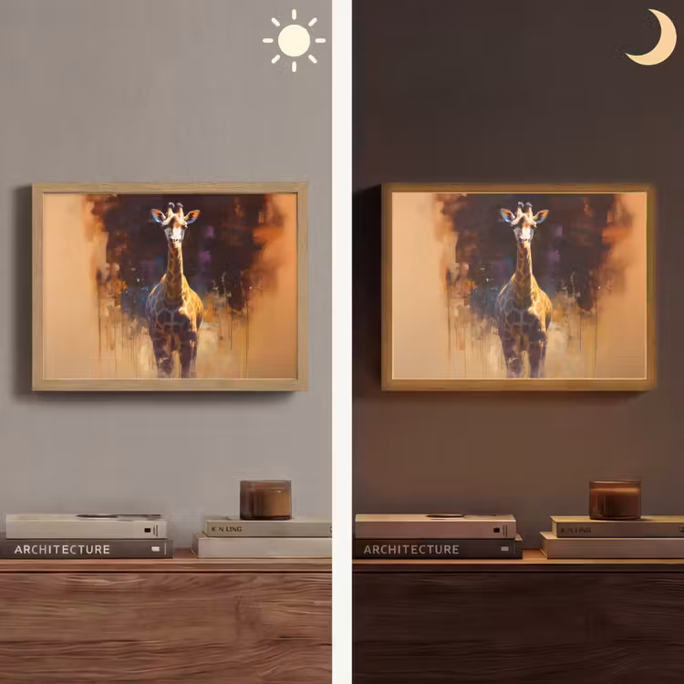 Lightbox - Wandlamp - Giraf - Bruin - Abstract - Geschilderd — 6