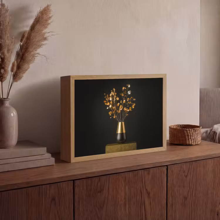 Lightbox - Wandlamp - Goudbruine - Bladeren - Vaas - Herfstachtig — 4