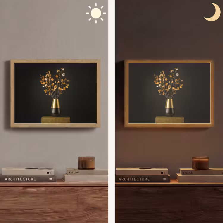 Lightbox - Wandlamp - Goudbruine - Bladeren - Vaas - Herfstachtig — 6