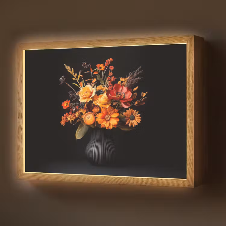 Lightbox - Wandlamp - Herfst - Boeket - Oranje — 1