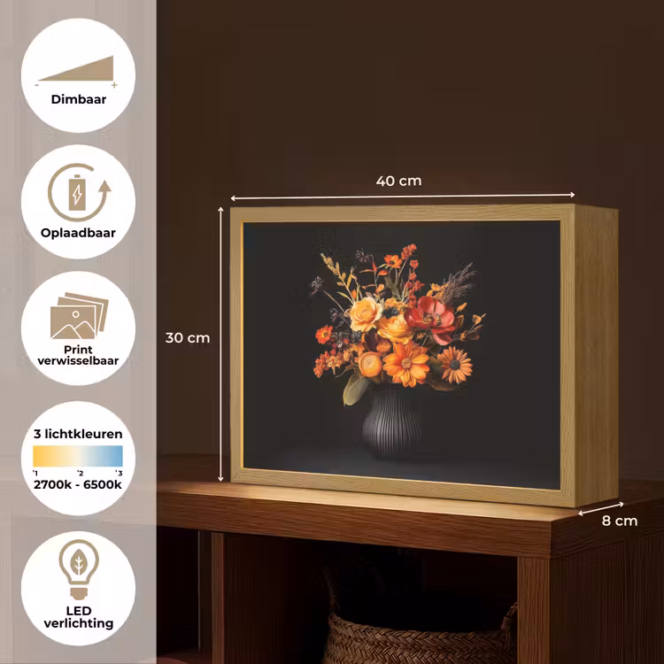 Lightbox - Wandlamp - Herfst - Boeket - Oranje — 10
