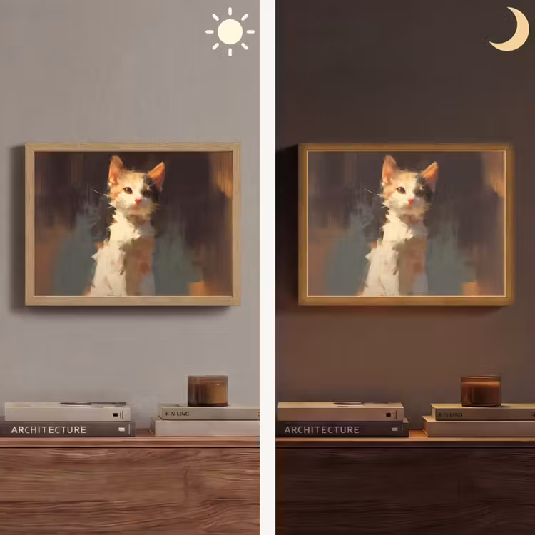 Lightbox - Wandlamp - Kat - Geschilderd - Artistiek - Wit — 6