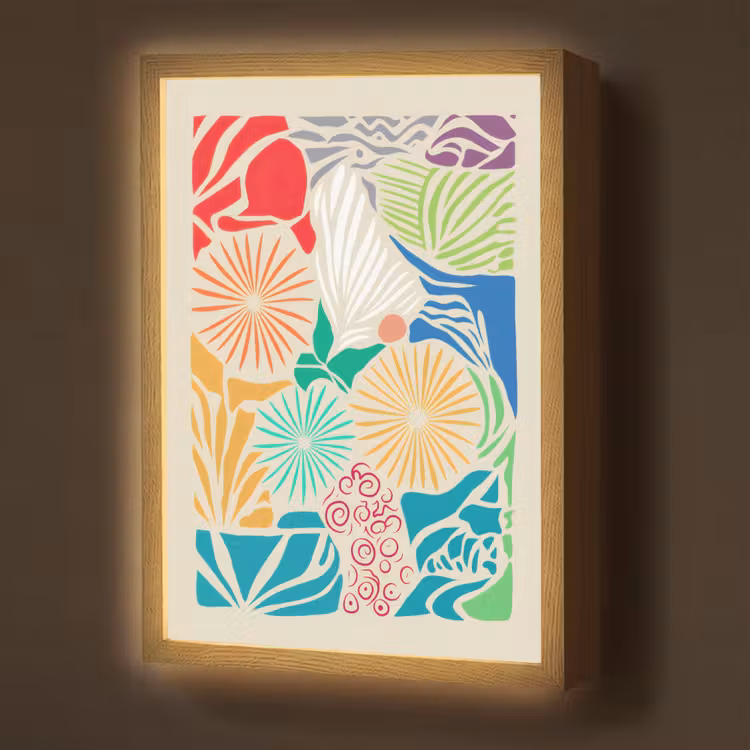 Lightbox - Wandlamp - Kleurrijk - Abstract - Bloemen - Patronen — 1