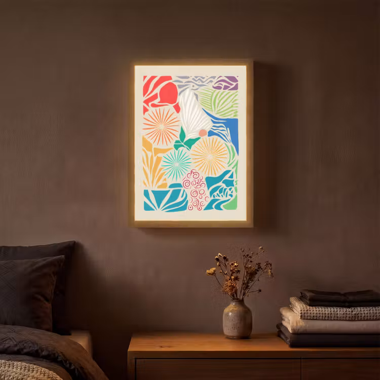 Lightbox - Wandlamp - Kleurrijk - Abstract - Bloemen - Patronen — 3