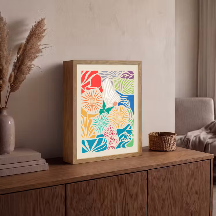 Lightbox - Wandlamp - Kleurrijk - Abstract - Bloemen - Patronen — 4