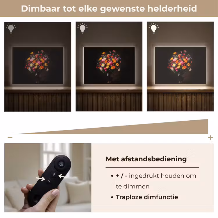 Lightbox - Wandlamp - Kleurrijk - Boeket - Vaas - Donkerbruin — 9