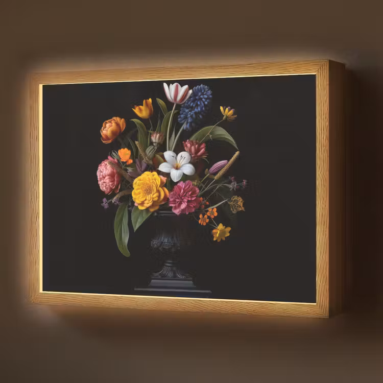 Lightbox - Wandlamp - Lente - Bloemen - Klassiek - Vaas — 1