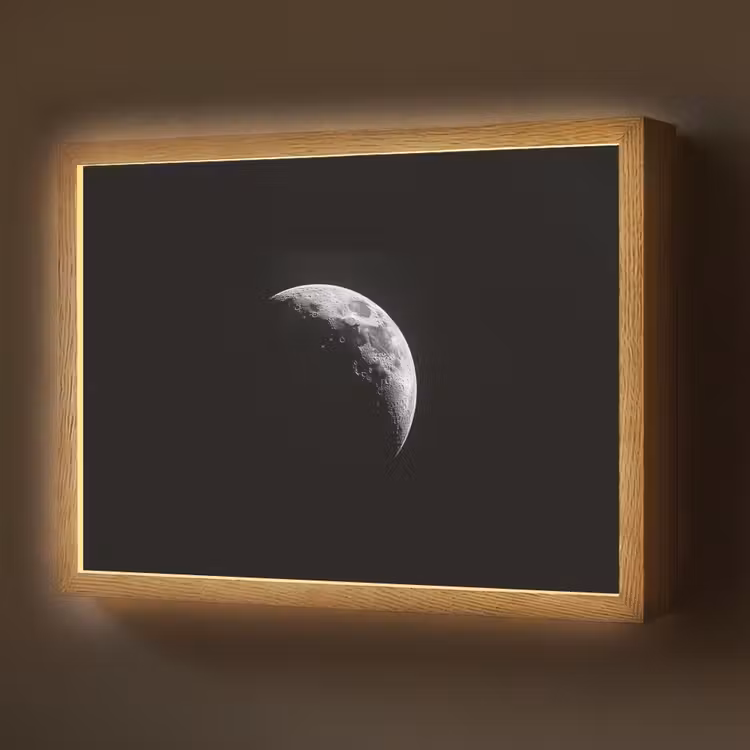 Lightbox - Wandlamp - Maan - Hemel - Zwart - Schaduw — 1