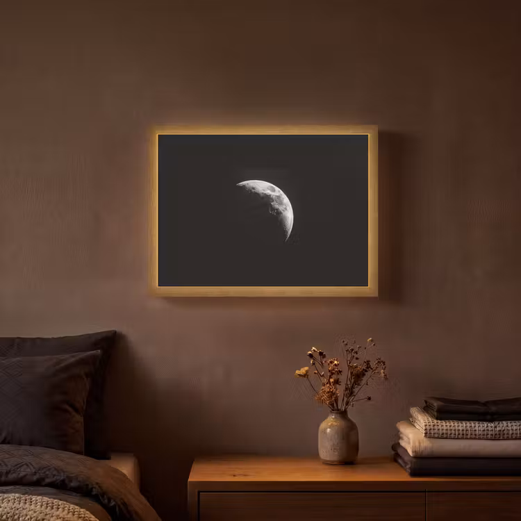 Lightbox - Wandlamp - Maan - Hemel - Zwart - Schaduw — 3