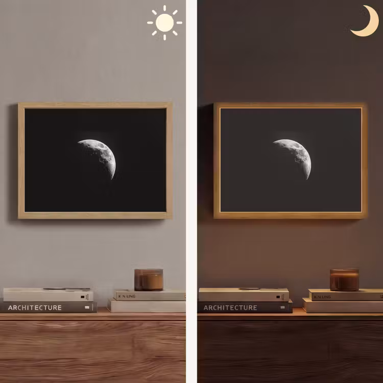 Lightbox - Wandlamp - Maan - Hemel - Zwart - Schaduw — 6