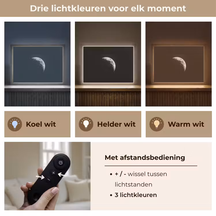 Lightbox - Wandlamp - Maan - Hemel - Zwart - Schaduw — 8
