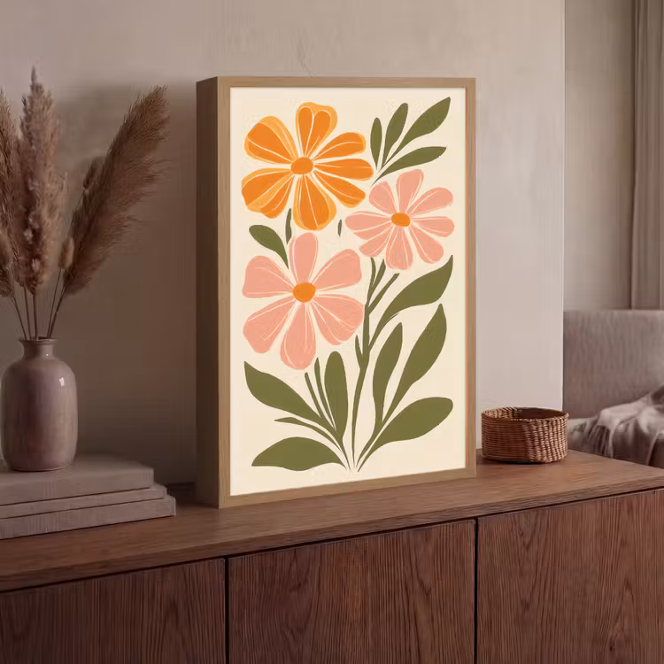 Lightbox - Wandlamp - Minimalistisch - Bloemen - Bladeren - Roze — 4