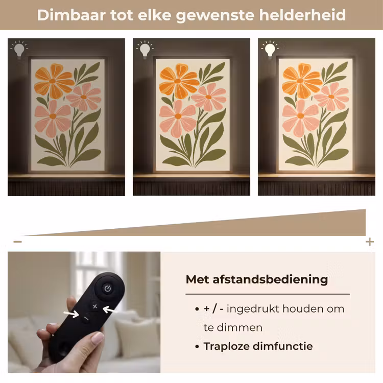 Lightbox - Wandlamp - Minimalistisch - Bloemen - Bladeren - Roze — 9